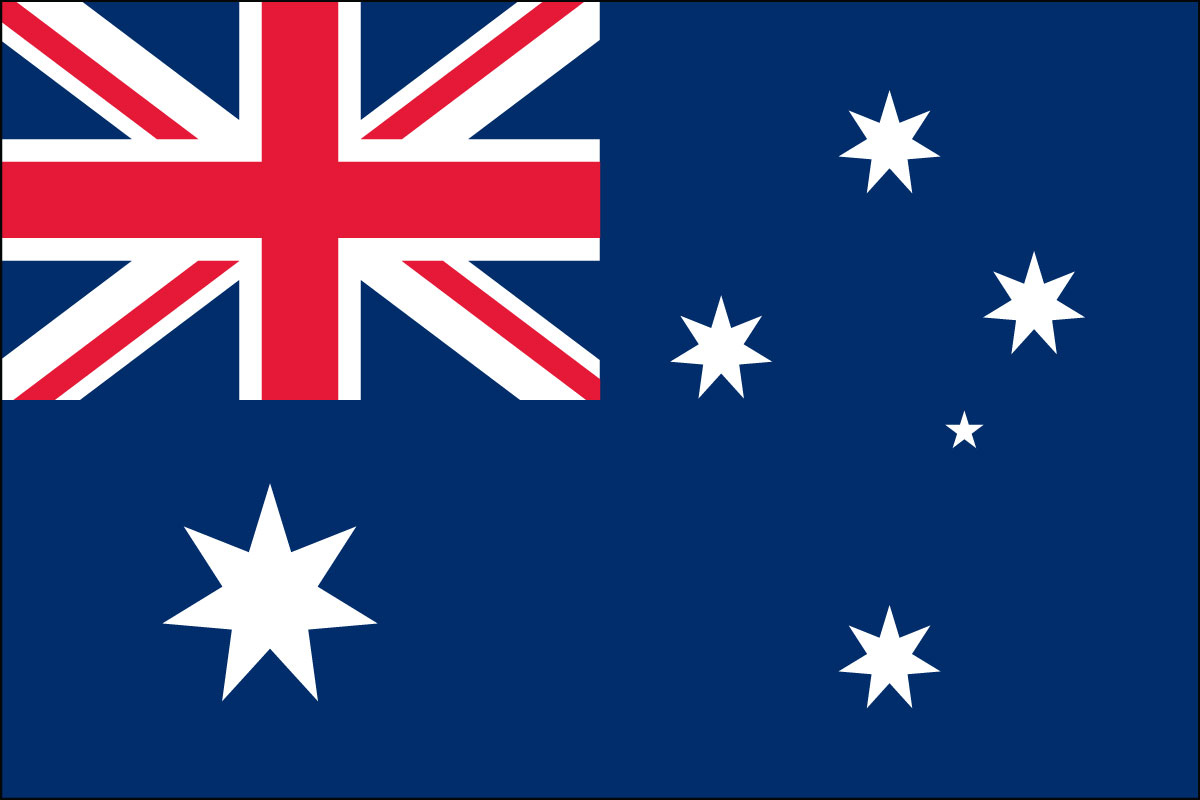 12x18" poly flag on a stick of Australia
