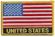 Named Flag Patch of United States - 2¼x3¼" embroidered Named Flag Patch of the United States.<BR>Combines with our other Named Flag Patches for discounts.