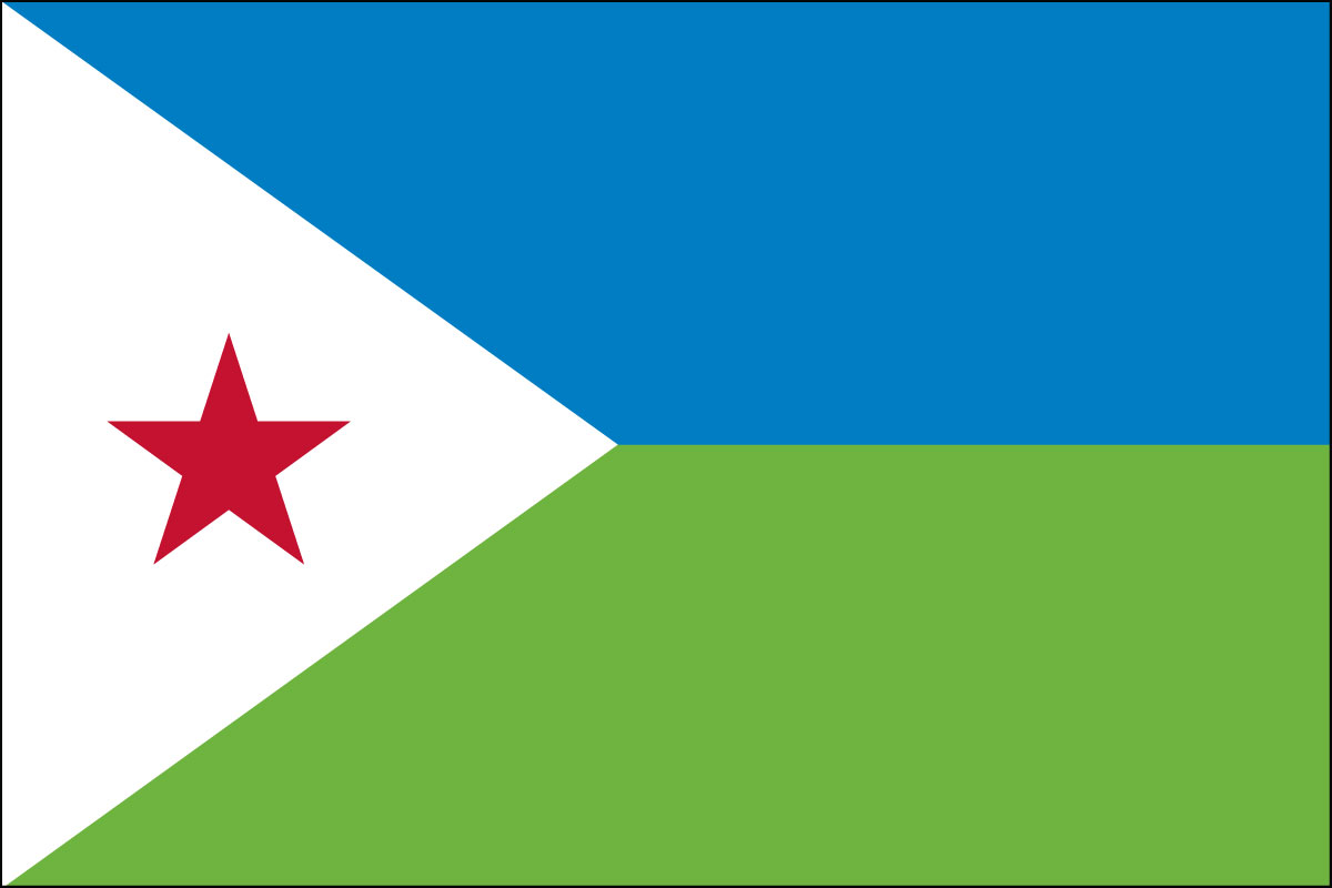 2x3' Nylon flag of Djibouti