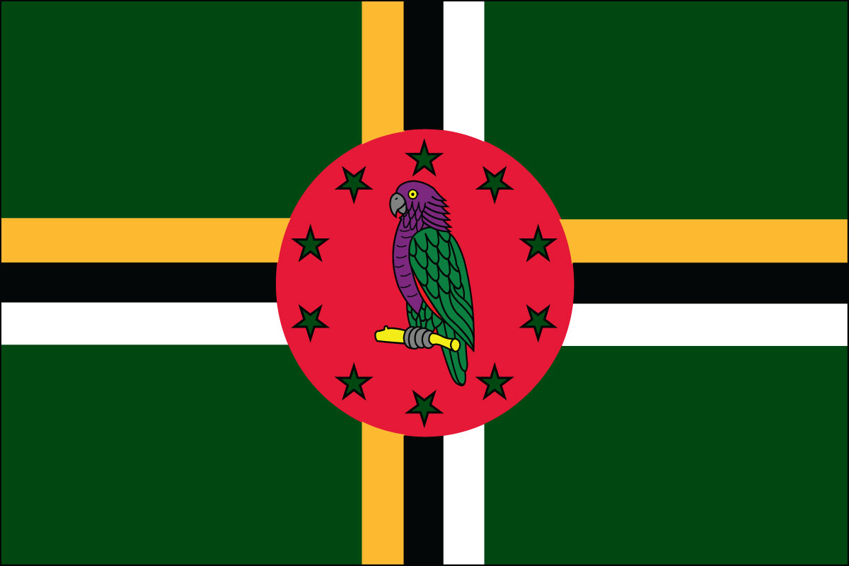 12x18" Nylon flag of Dominica