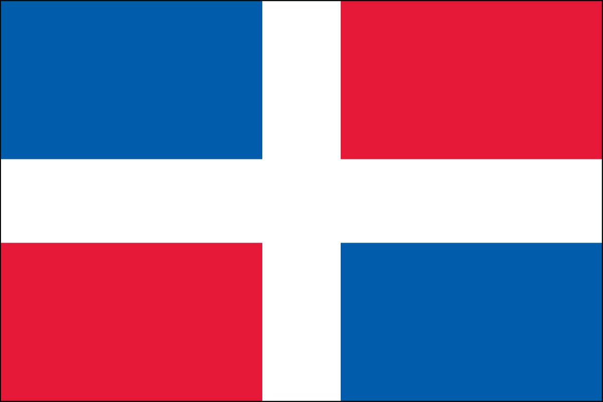 2x3' Nylon flag of Dominican Republic - Civil (no seal)