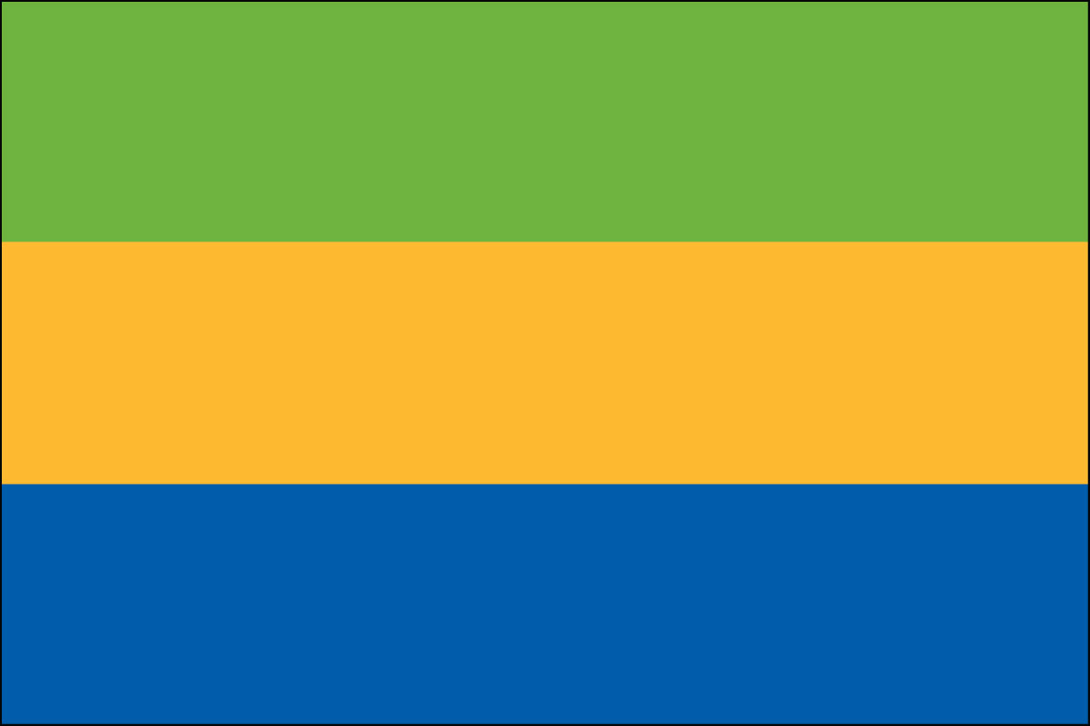 12x18" Nylon flag of Gabon