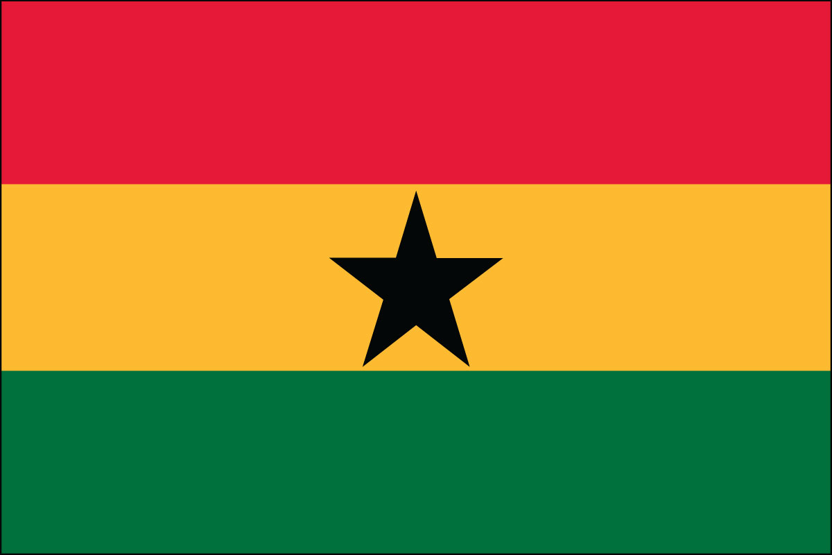 2x3' Nylon flag of Ghana