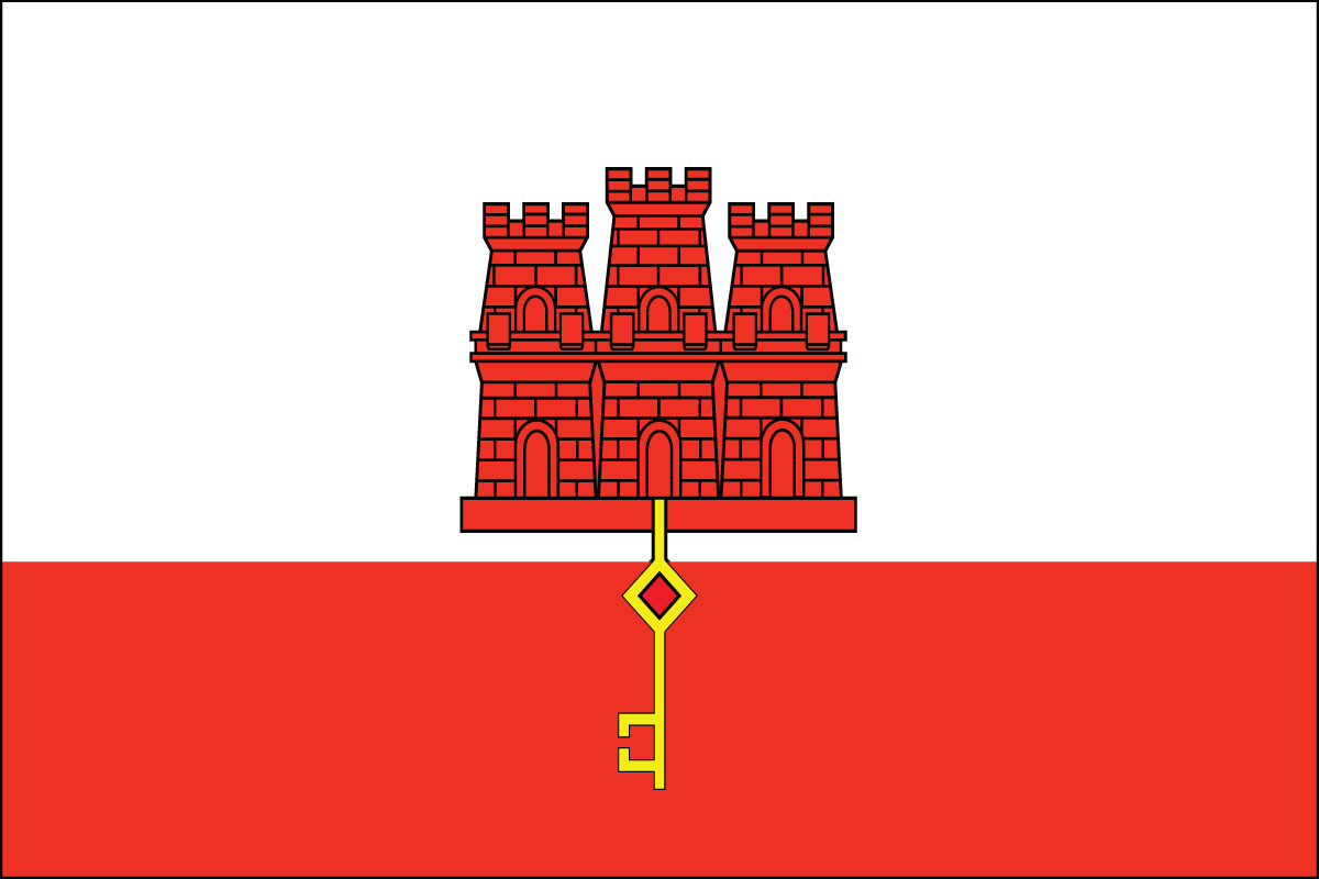 12x18" Nylon flag of Gibraltar