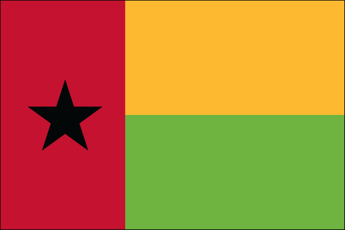 2x3' Nylon flag of Guinea-Bissau