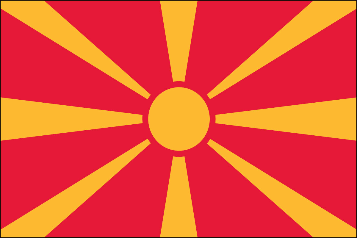 2x3' Nylon flag of the Republic of North Macedonia