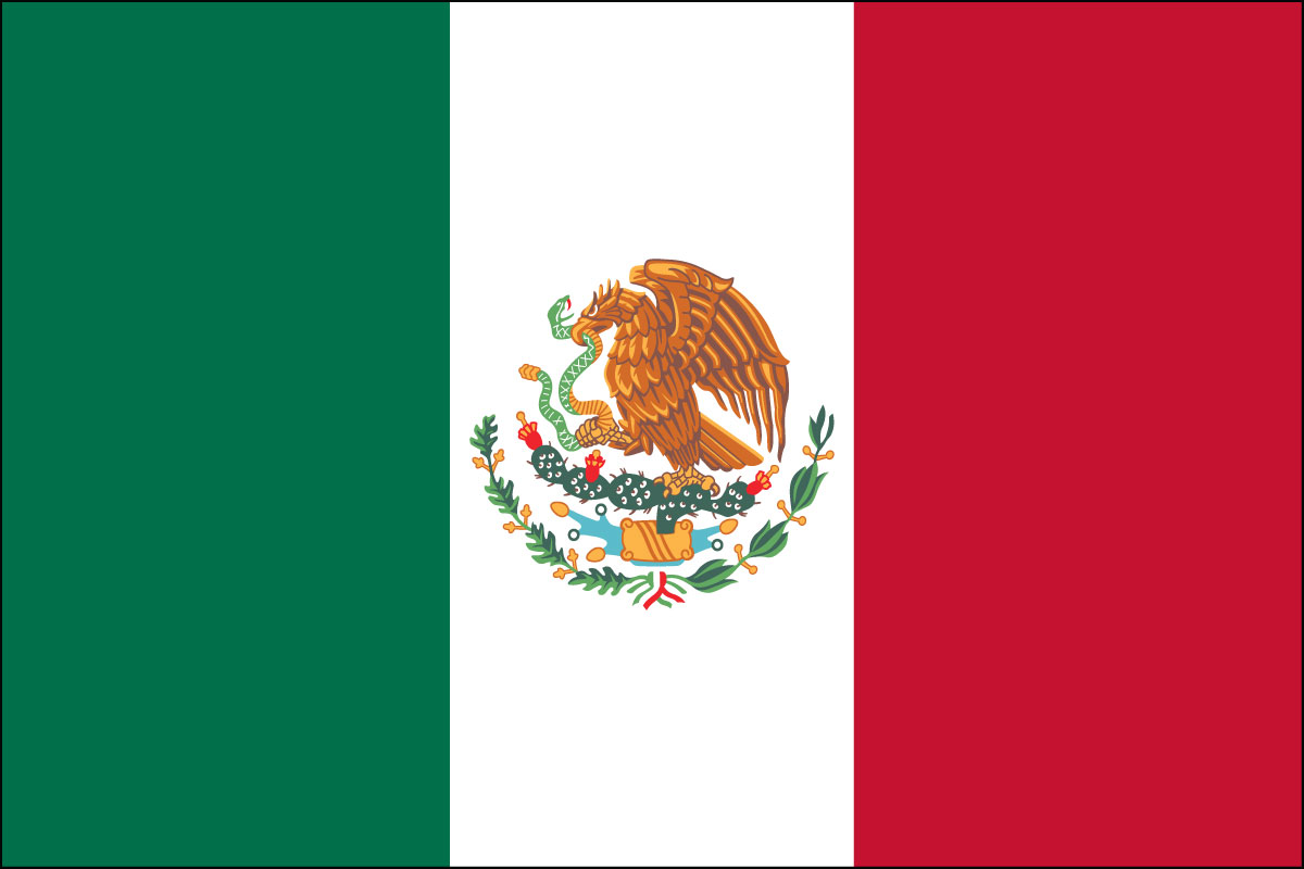 12x18" Nylon flag of Mexico