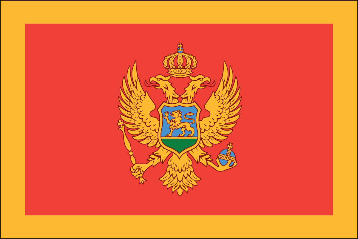 3x5' poly flag of Montenegro