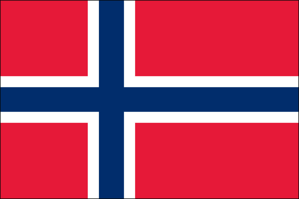 12x18" Nylon flag of Norway