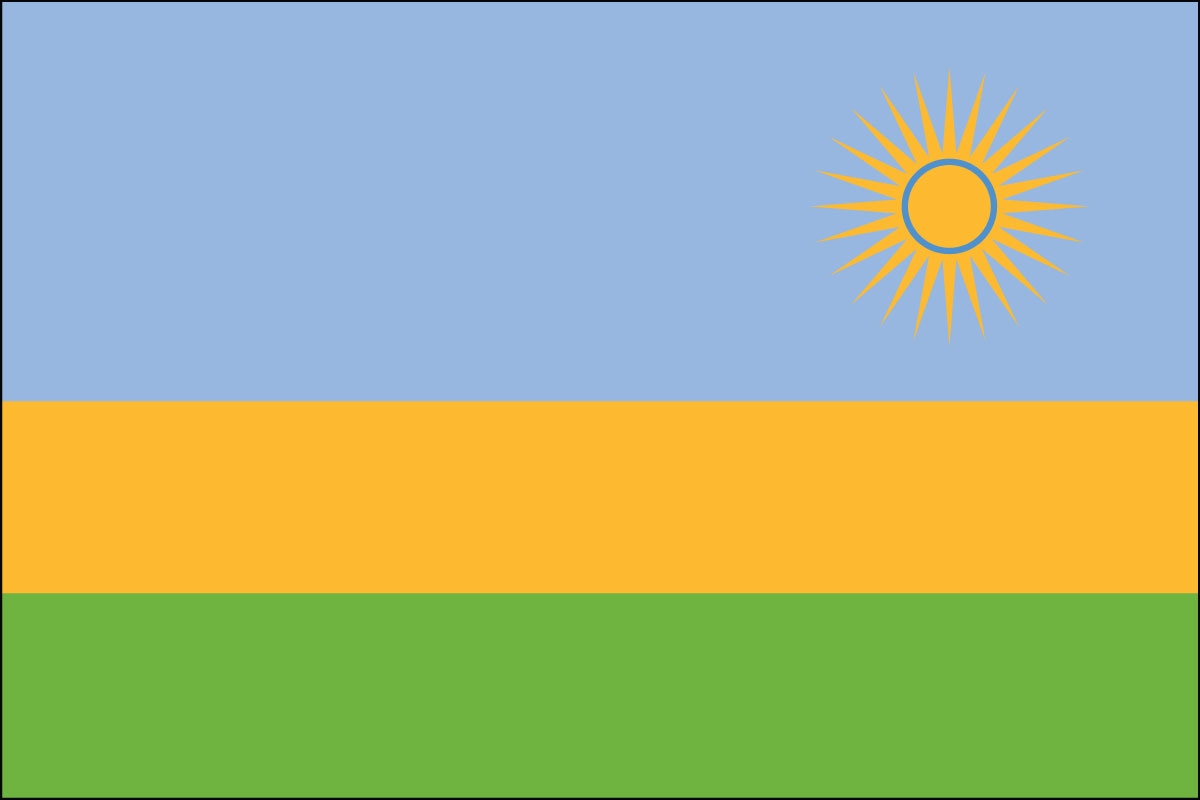 2x3' Nylon flag of Rwanda