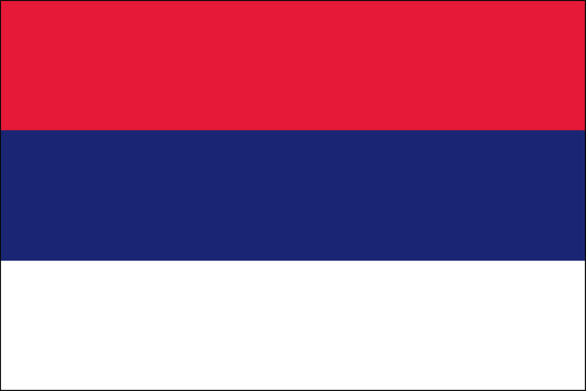 12x18" Nylon flag of Serbia - Civil (no seal)