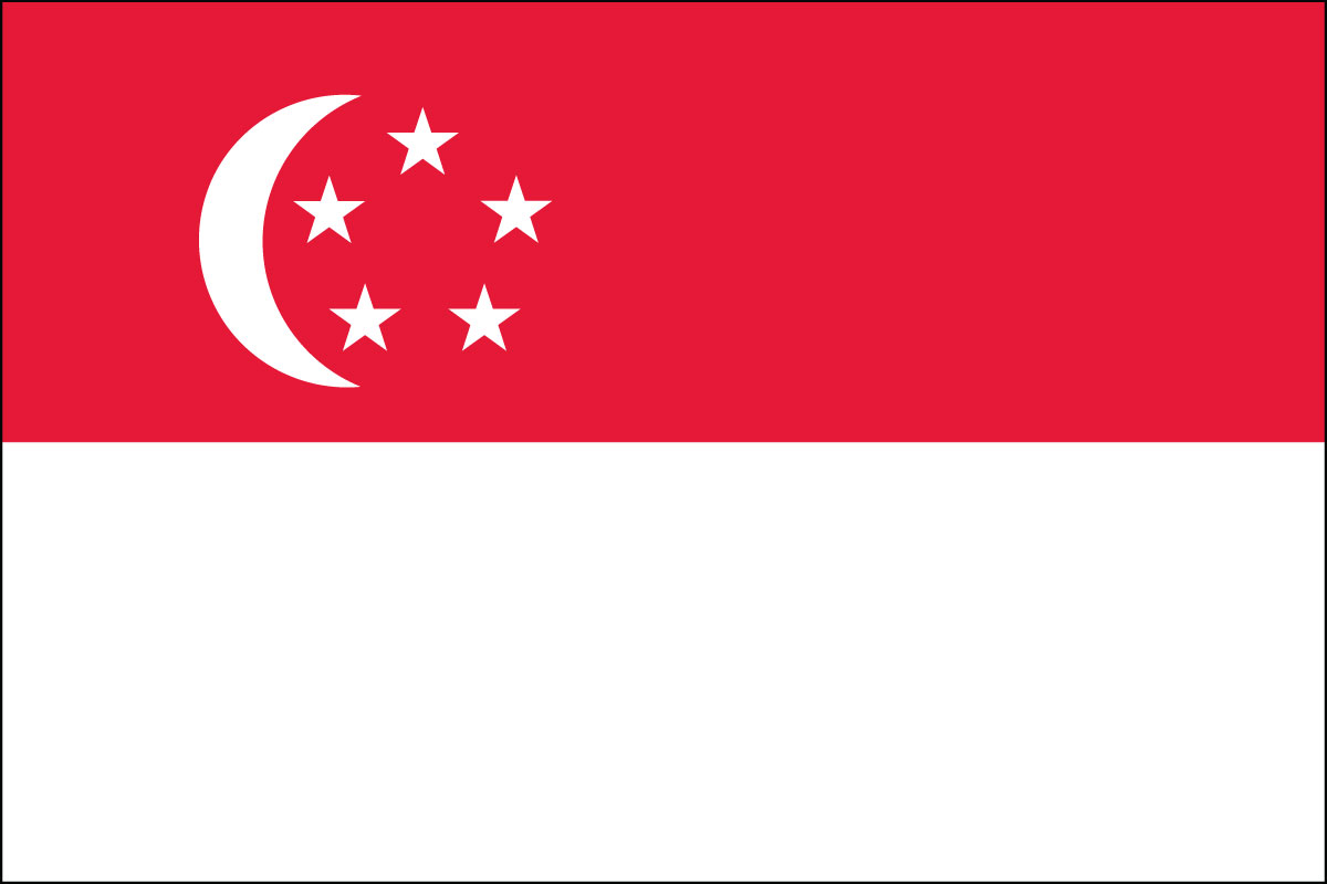 12x18" Nylon flag of Singapore