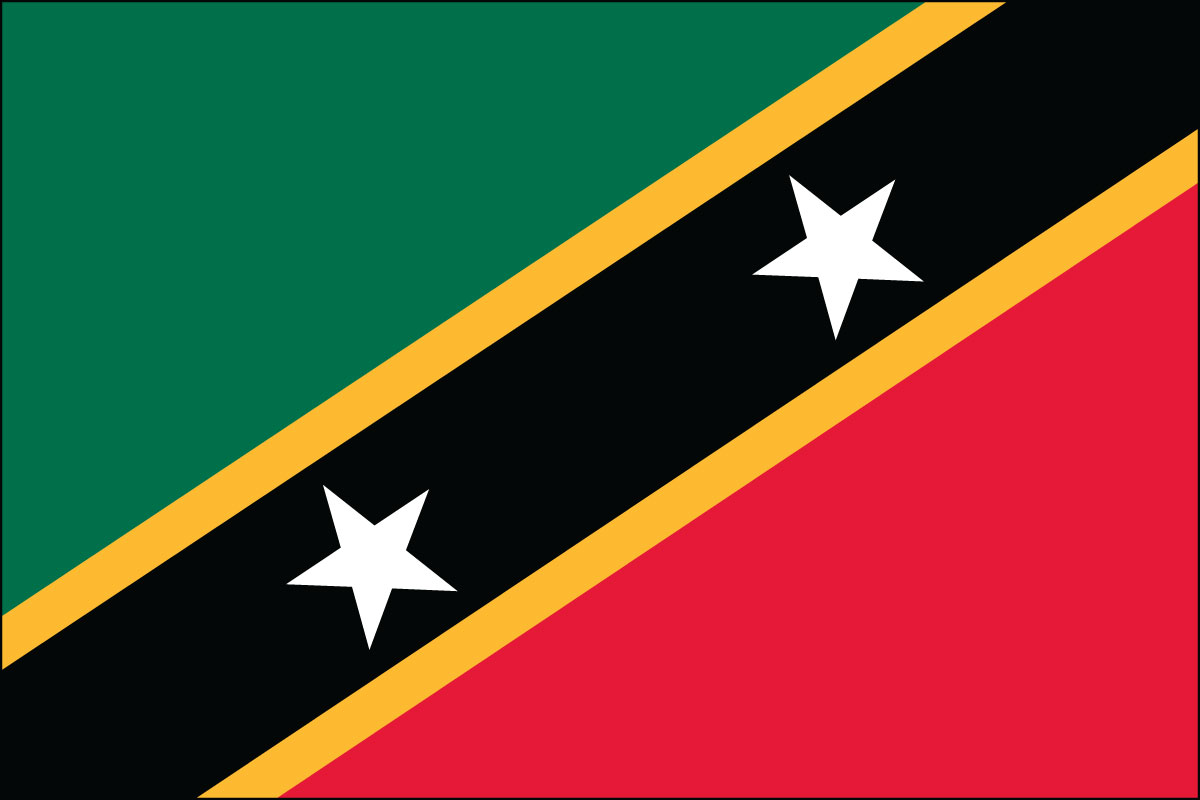 12x18" Nylon flag of St Kitts and Nevis