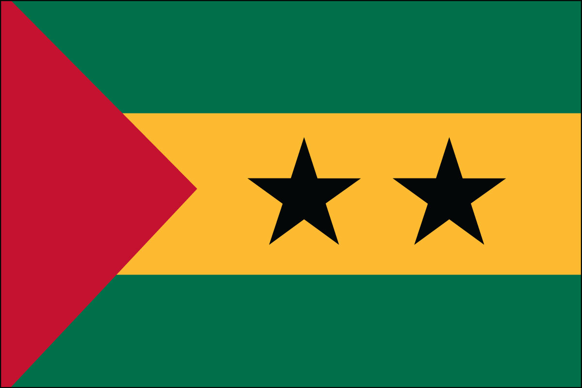 3x5' poly flag of Sao Tome and Principe