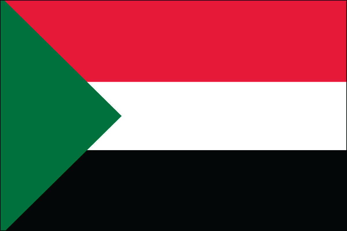 2x3' Nylon flag of Sudan