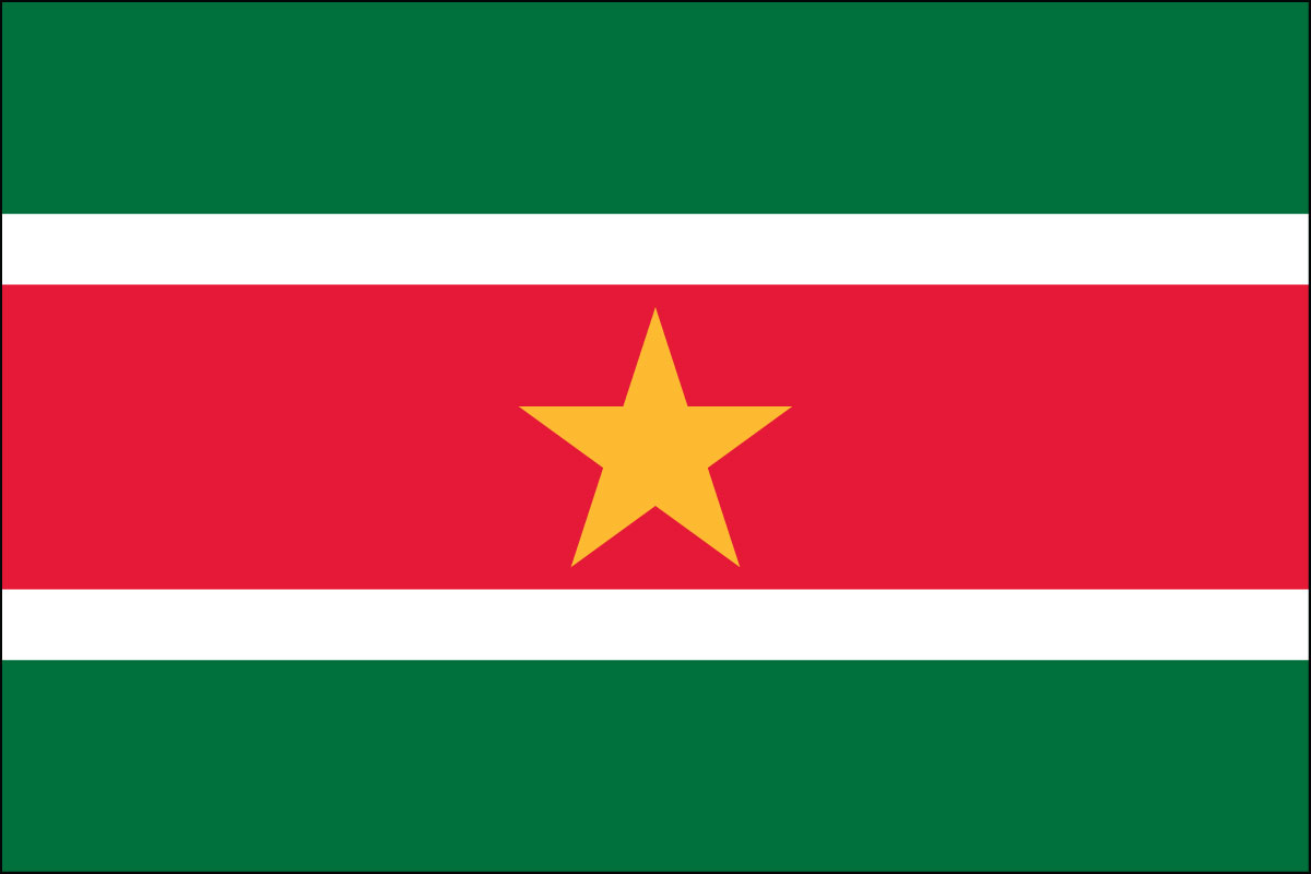 2x3' Nylon flag of Suriname