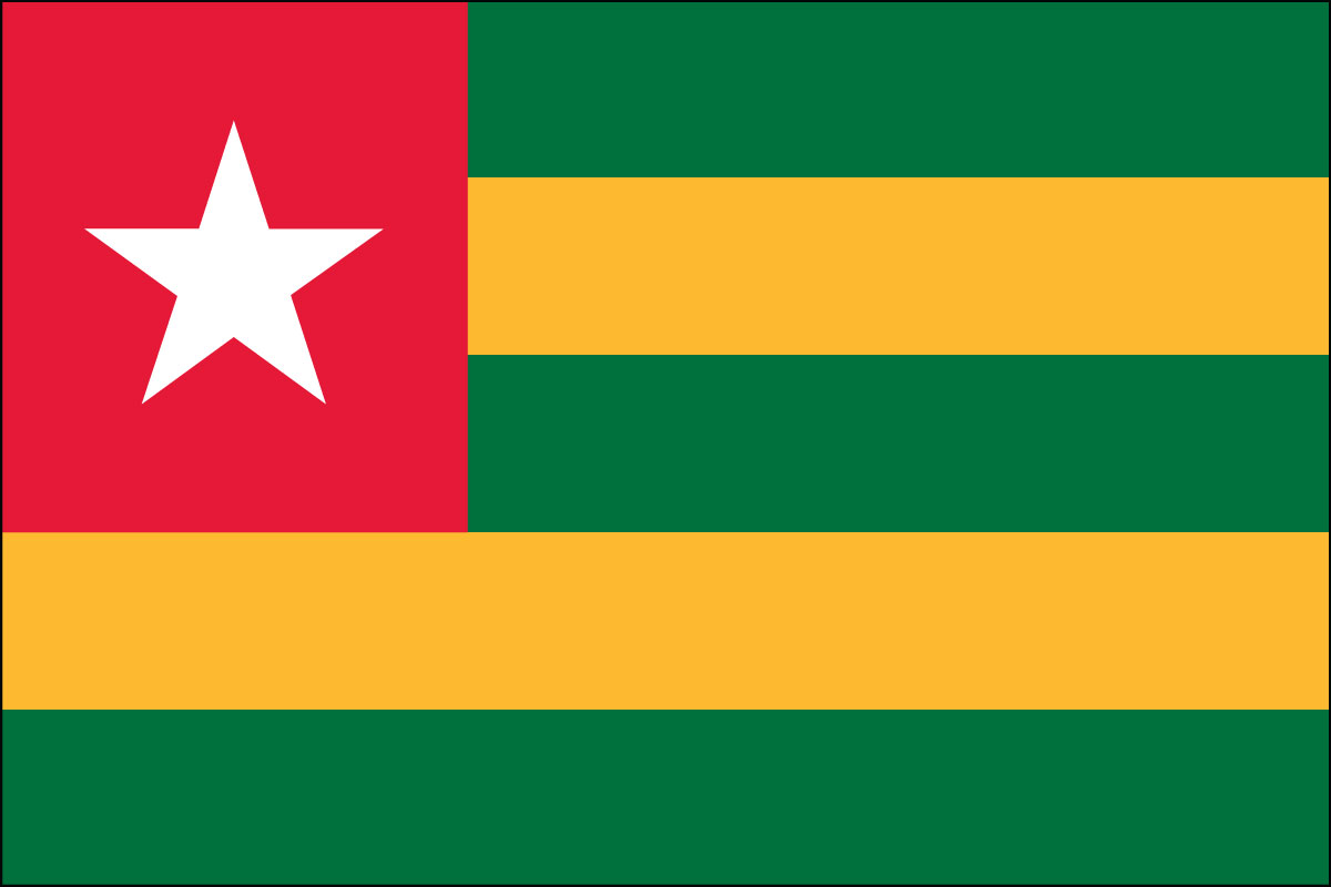 2x3' Nylon flag of Togo