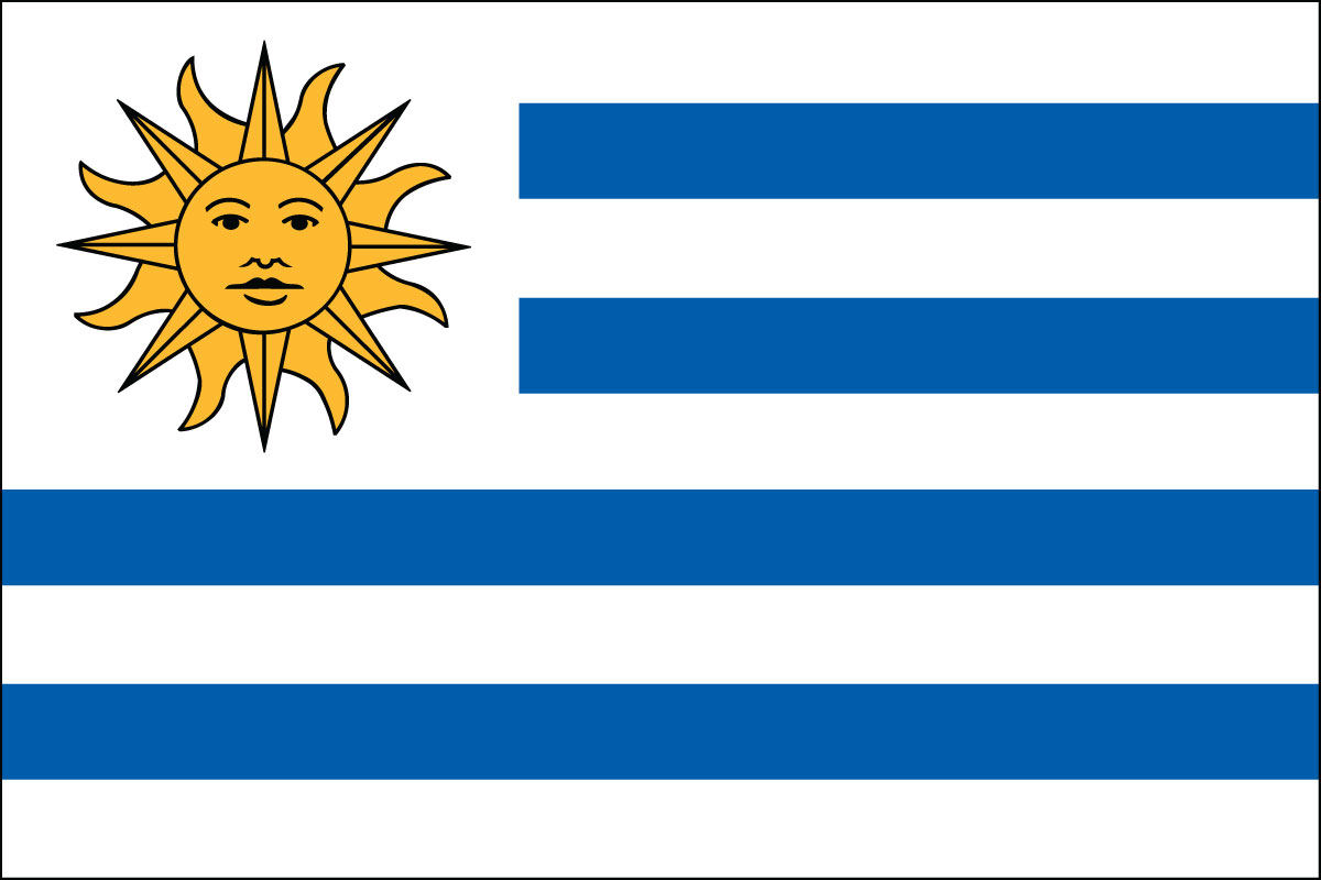 2x3' Nylon flag of Uruguay