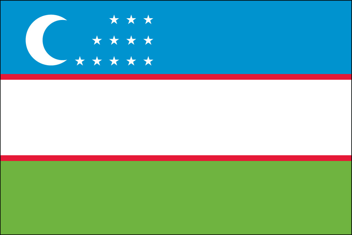 2x3' Nylon flag of Uzbekistan