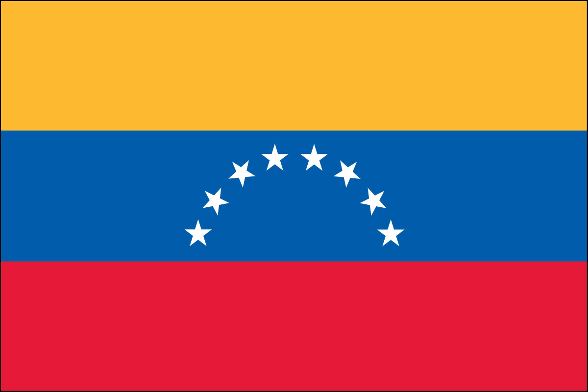 12x18" Nylon flag of Venezuela - Civil (no seal)