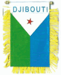 Mini-Banner with flag of Djibouti