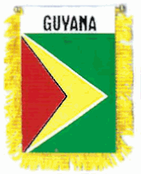 Mini-Banner with flag of Guyana