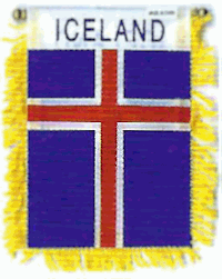 Mini-Banner with flag of Iceland