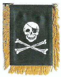 Mini-Banner with flag of Jolly Roger