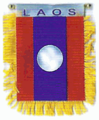 Mini-Banner with flag of Laos