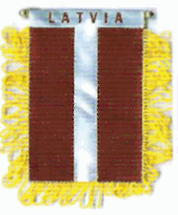 Mini-Banner with flag of Latvia