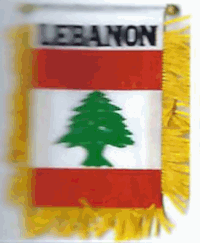 Mini-Banner with flag of Lebanon