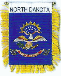 Mini-Banner with flag of North Dakota