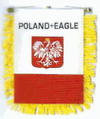 Mini-Banner with flag of Poland with Eagle