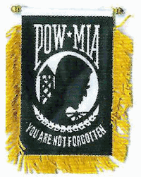 Mini-Banner with flag of POW-MIA