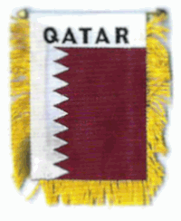 Mini-Banner with flag of Qatar