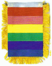 Mini-Banner with flag of Rainbow