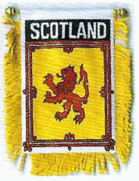 Mini-Banner with flag of Scotland - Lion