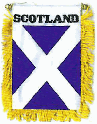 Mini-Banner with flag of Scotland - Cross