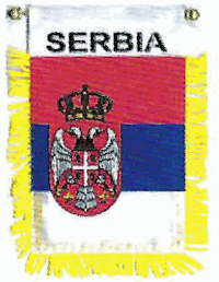 Mini-Banner with flag of Serbia