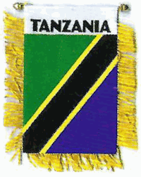 Mini-Banner with flag of Tanzania