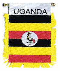 Mini-Banner with flag of Uganda