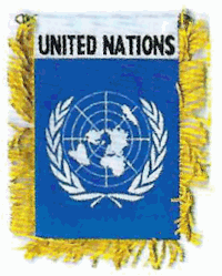 Mini-Banner with flag of United Nations