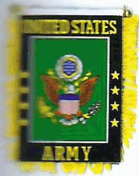 Mini-Banner with flag of US Army