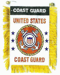 Mini-Banner with flag of US Coast Guard