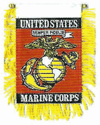 Mini-Banner with flag of US Marines