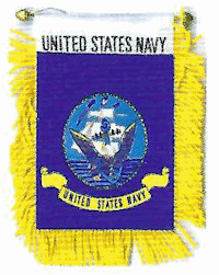 Mini-Banner with flag of US Navy