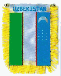 Mini-Banner with flag of Uzbekistan