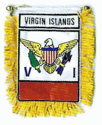 Mini-Banner with flag of Virgin Islands