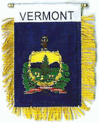 Mini-Banner with flag of Vermont