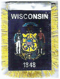 Mini-Banner with flag of Wisconsin